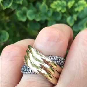NEW 925 Sterling Silver and 10k gold ring